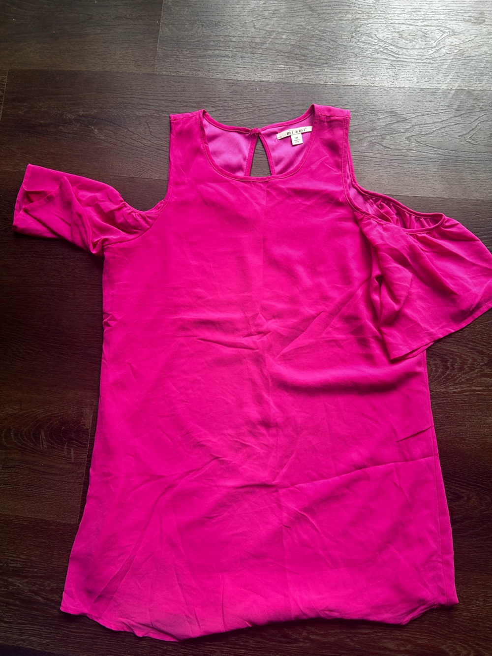 miami Hot Pink Cold-Shoulder Mini Dress